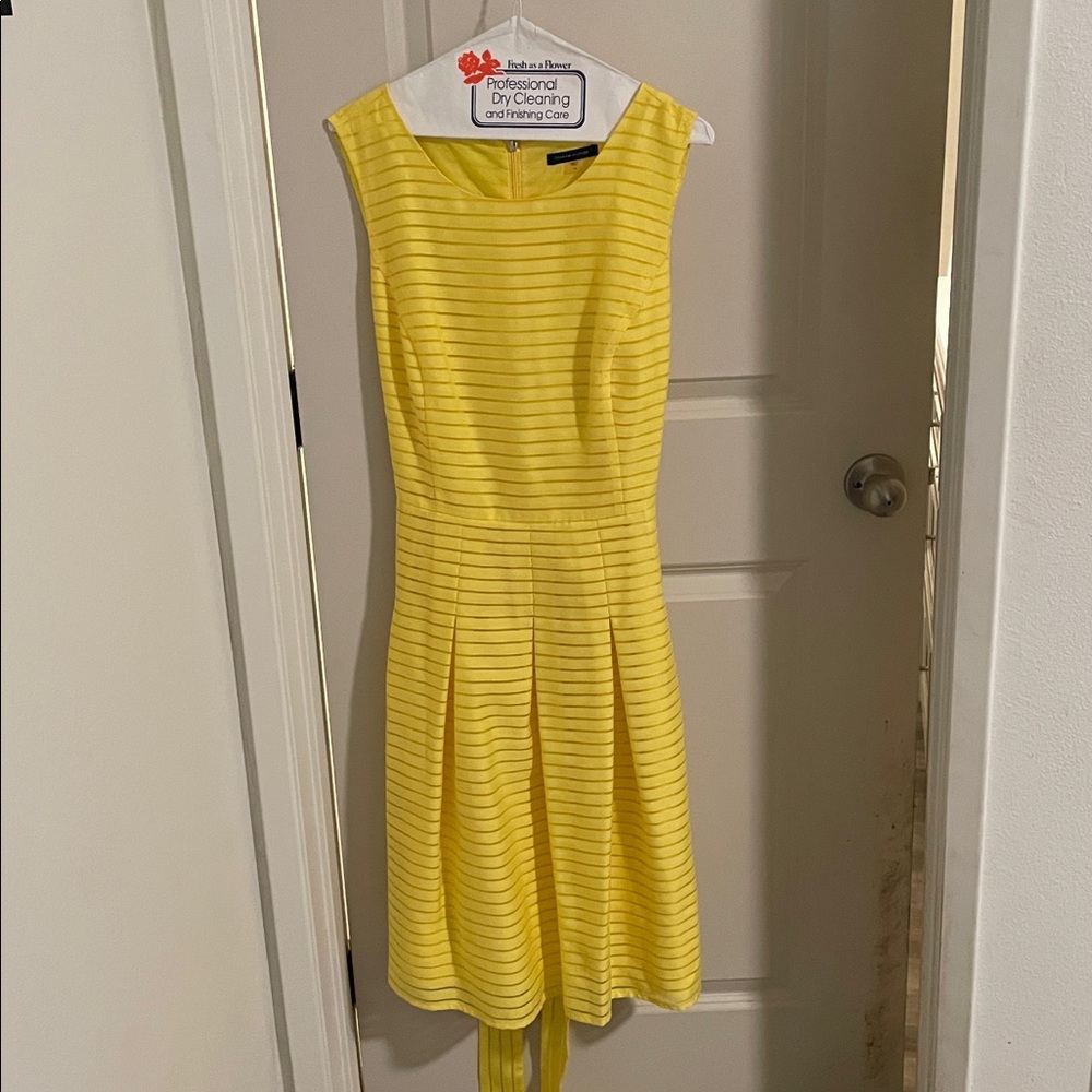 Tommy Hilfiger Yellow Sleeveless Striped Dress